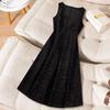 Elegant Mid-Length Woolen Vest Dress - Sleeveless, Slimming, Autumn/Winter Fashion