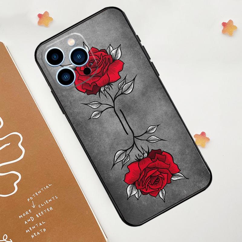 Rose Flower Floral Phone Case For iPhone 17 Pro Max 14 13 12 11 15 16 Pro Max Mini 16 Plus 16e 17 Air Funda