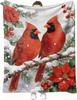 Cardinal Throw Blanket Vintage Christian Red Birds Cozy Flannel 40"X50" | Christian Cardinals Blanket Vintage Red Bird Picture Religious Home Decor Ch
