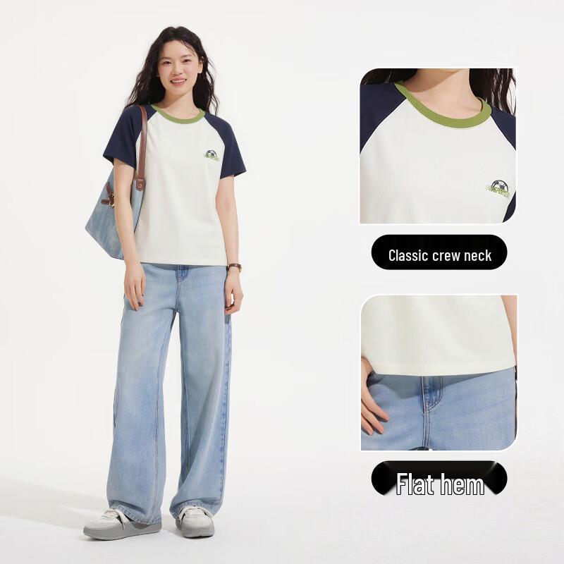 Hotwind Women's Sporty Color-block Short Sleeve T-Shirt