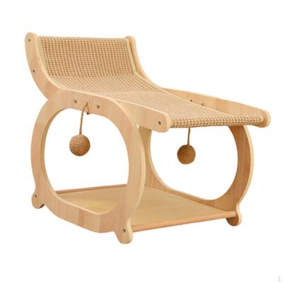 Cat Lounge Bed with Scratch Pad And Hanging Balls for Indoor Use