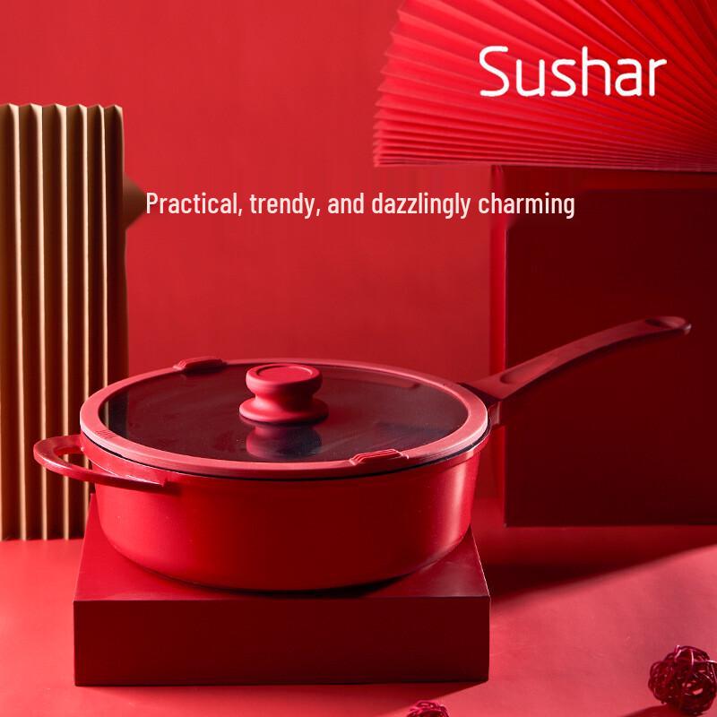 Xiaocaiya 28cm Non-stick Stir-Fry Pan with Steamer