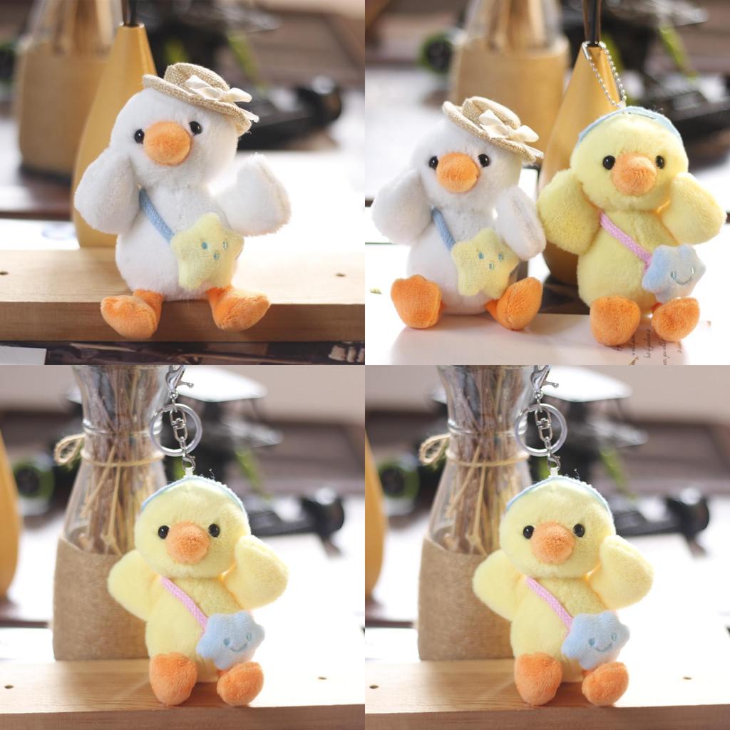Adorable Plush Duck Keychain Soft Yellow Duck Backpack Charm Cute Stuffed Toy