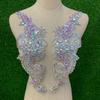 Designer's 3D Lace Floral Crystal Patch Hot-Fix Glass Applique for Tight Dress with Loose Rhinestones