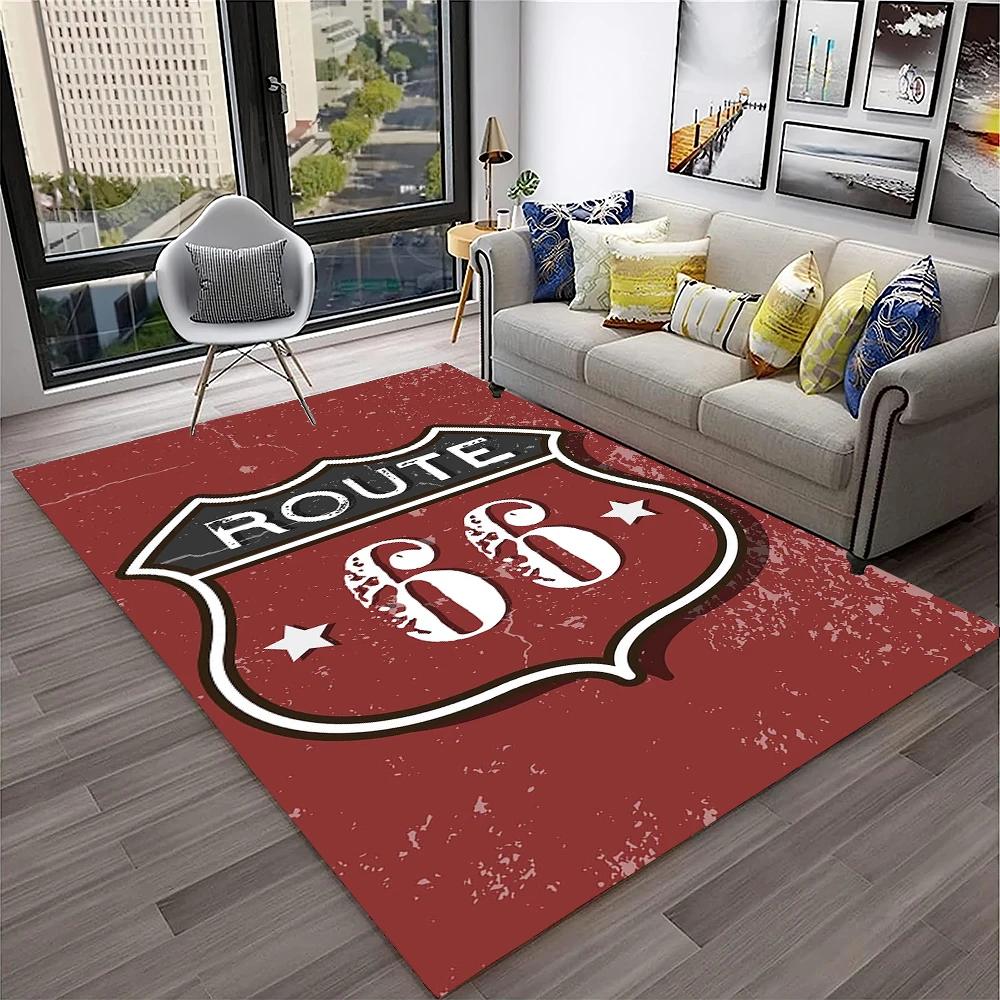 Mother Road,Historic Route 66,mãe estrada Carpet Rug for Home Living Room Bedroom Sofa Doormat Decor,Area Rug Non-slip Floor Mat