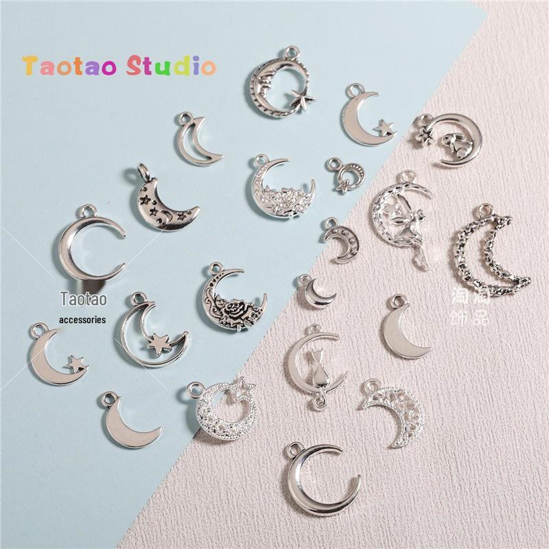 Moon Series Hollow Pendant Charms for DIY Beaded Jewelry
