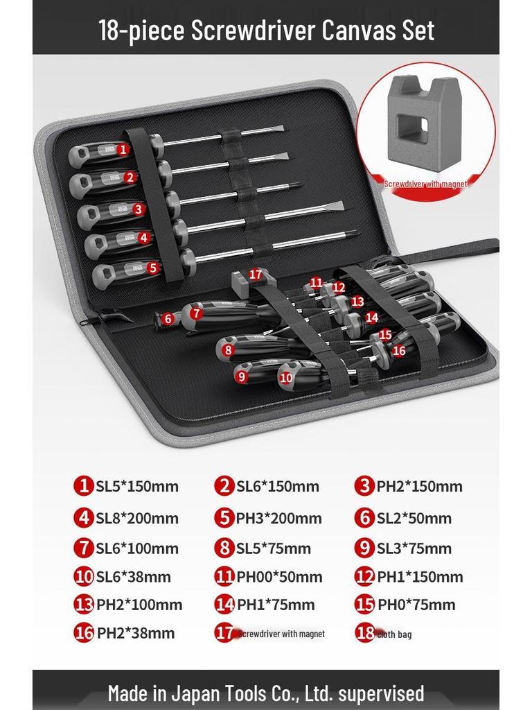 High-Quality Industrial Screwdriver Set: Phillips, Flathead, Torx, Strong Magnetic, Durable Manual Tools
