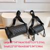 Elegant Rhombus Crossbody Bag Plaid Cylinder Bag Casual Nylon Shoulder Bag  Girls