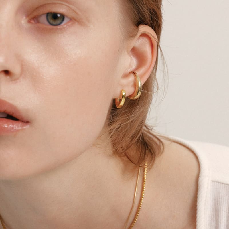 LUNNE Silver 925 V Edit One-Touch Earrings #LSE99