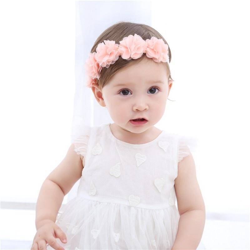 Hair Accessories for Children Toddler New Baby Girls Flower Headband Pink Ribbon