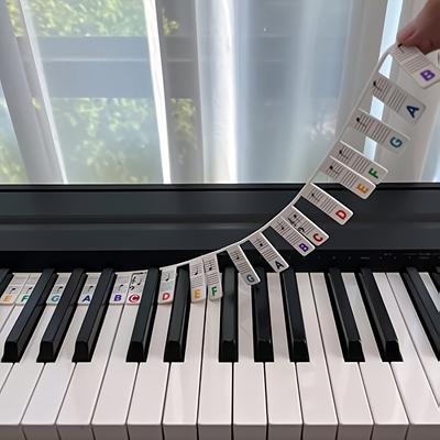 Note per Pianoforte Facili da Imparare per Principianti, Gamma Completa 88 Tasti, Guida Tastiera Rimovibile Riutilizzabile con Etichette Colorate per Esercitarsi, Accessori per Pianoforte Principali