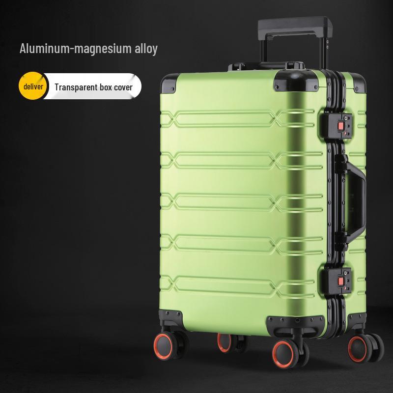 24-inch Aluminum Magnesium Alloy Trolley Luggage with Men's & Women's Combination Lock - Scratch & Wear-resistant Carry-on