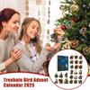 2025 Tree Hole Bird Advent Calendar 24 Day Christmas Countdown Calendar 2D Flat Tree Hole Bird Hanging Decoration