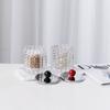 European Style Bead Dot Glass Jar Bedroom Desktop Jewelry Cosmetics Cotton Swab Box Home Multifunctional Candy Nuts Storage Jar