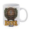 1pc 11oz Double-Sided Printed White Mug for Beer Lovers, Light and Fun Gift Choice