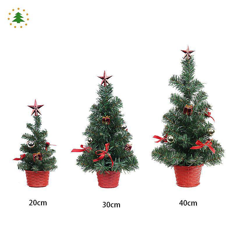 20/30/40cm DIY Christmas Desktop Tree with Ornaments - Potted Decorations