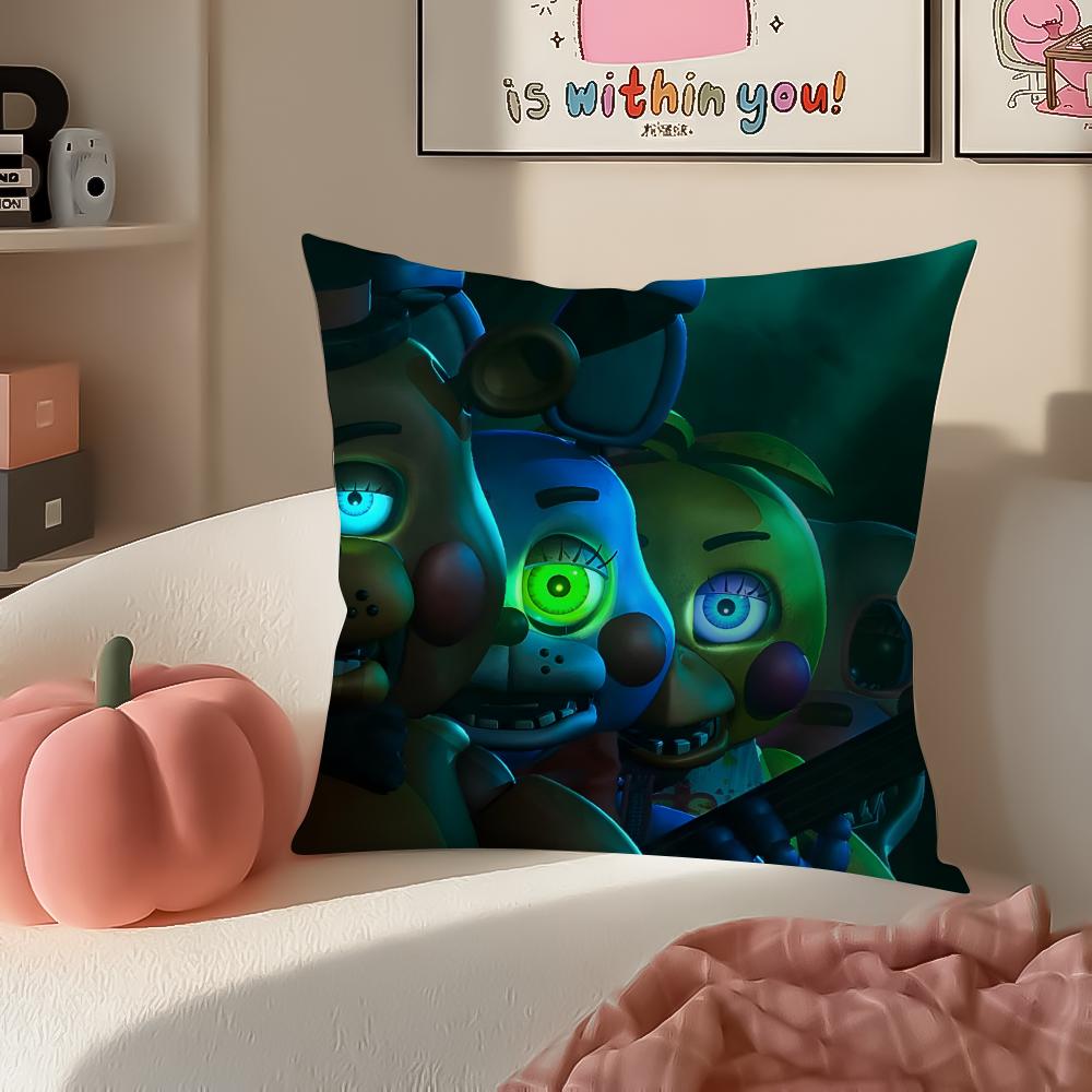 Horror Game FFive Nights At Freddys Cushion Cover Pillowcase Short Plush Invisible Zipper Room Sofa Cushion Cover