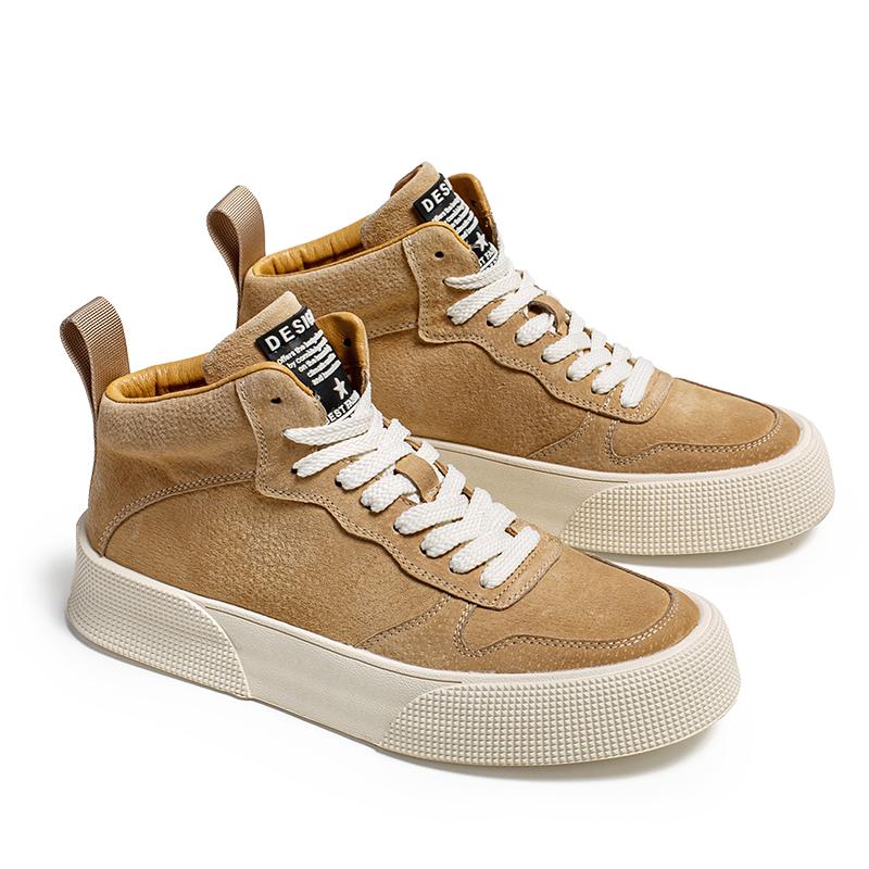 

Мода 2024 года, новые мужские повседневные туфли, дышащие ботильоны для мужчин, уличные ботинки средней высоты, модные высококачественные кроссовки на толстой подошве со шнуровкой 44 хаки