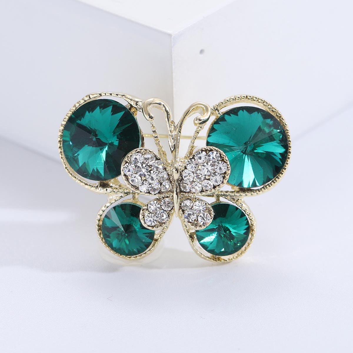 Бутафорская милая брошь-бабочка с бриллиантовой инкрустацией для воротника