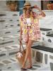 Women'S Short Sleeve Shirt And Elastic Waist A-Line Shorts Two Peices Summer Casual Vacation Floral Print T-Shirt Sets