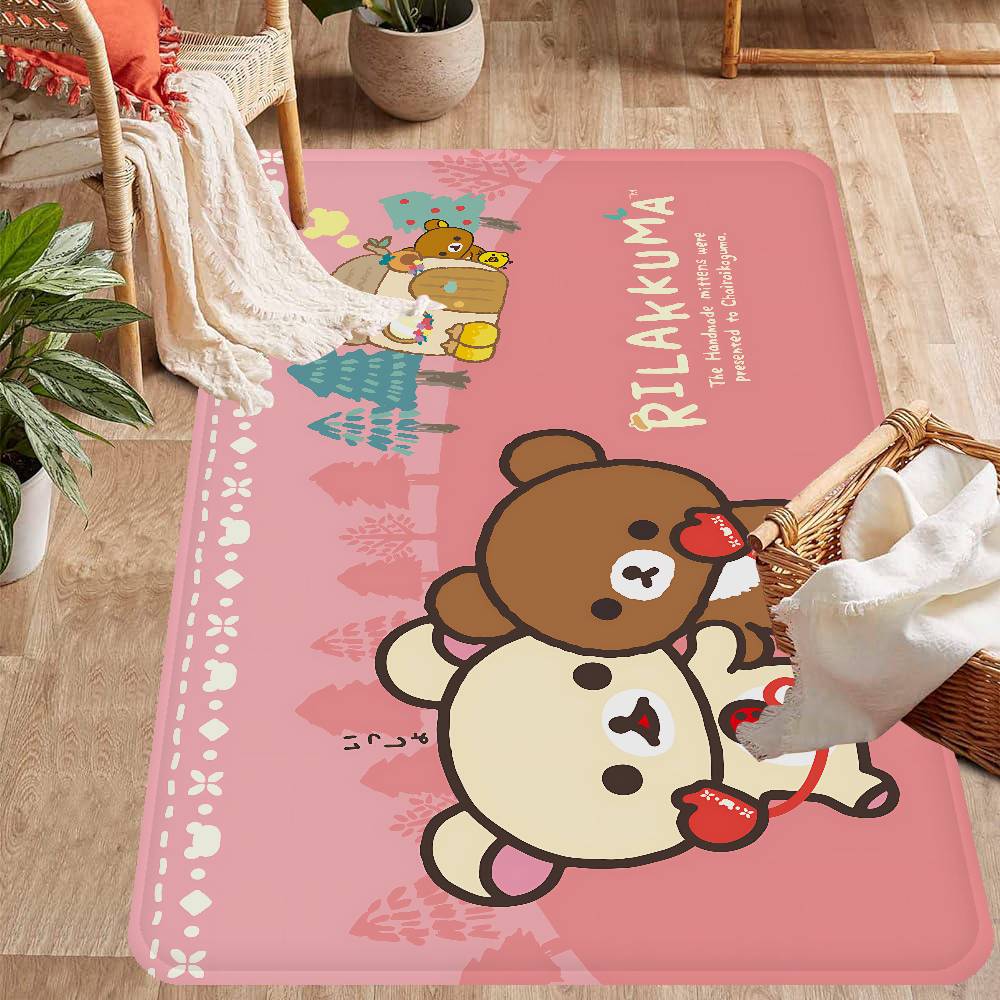 Kawaii Rilakkuma Bear Bathroom Mat Anti-slip Absorb Water Long Strip Cushion Bedroon Mat Welcome Doormat