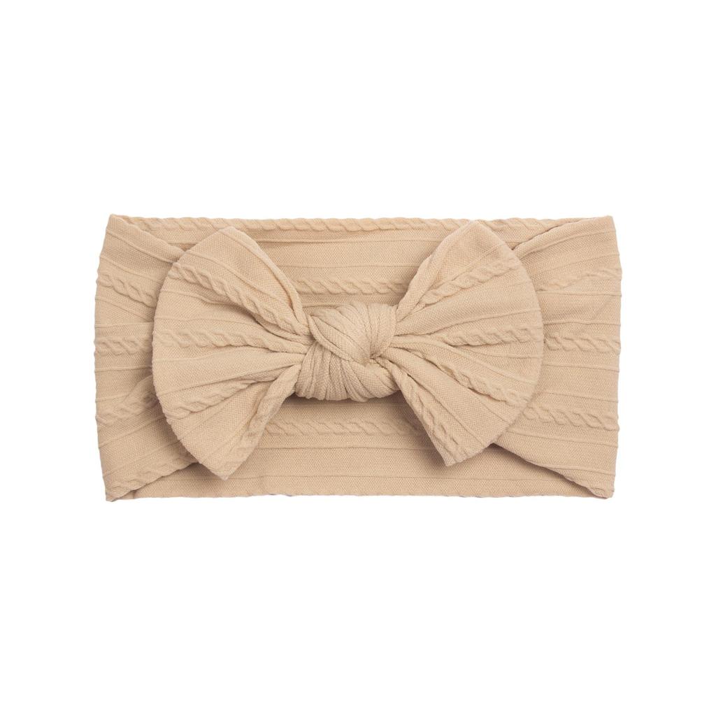 European & American Soft Jacquard Nylon Baby Bow Headband - Skin-Friendly for Girls