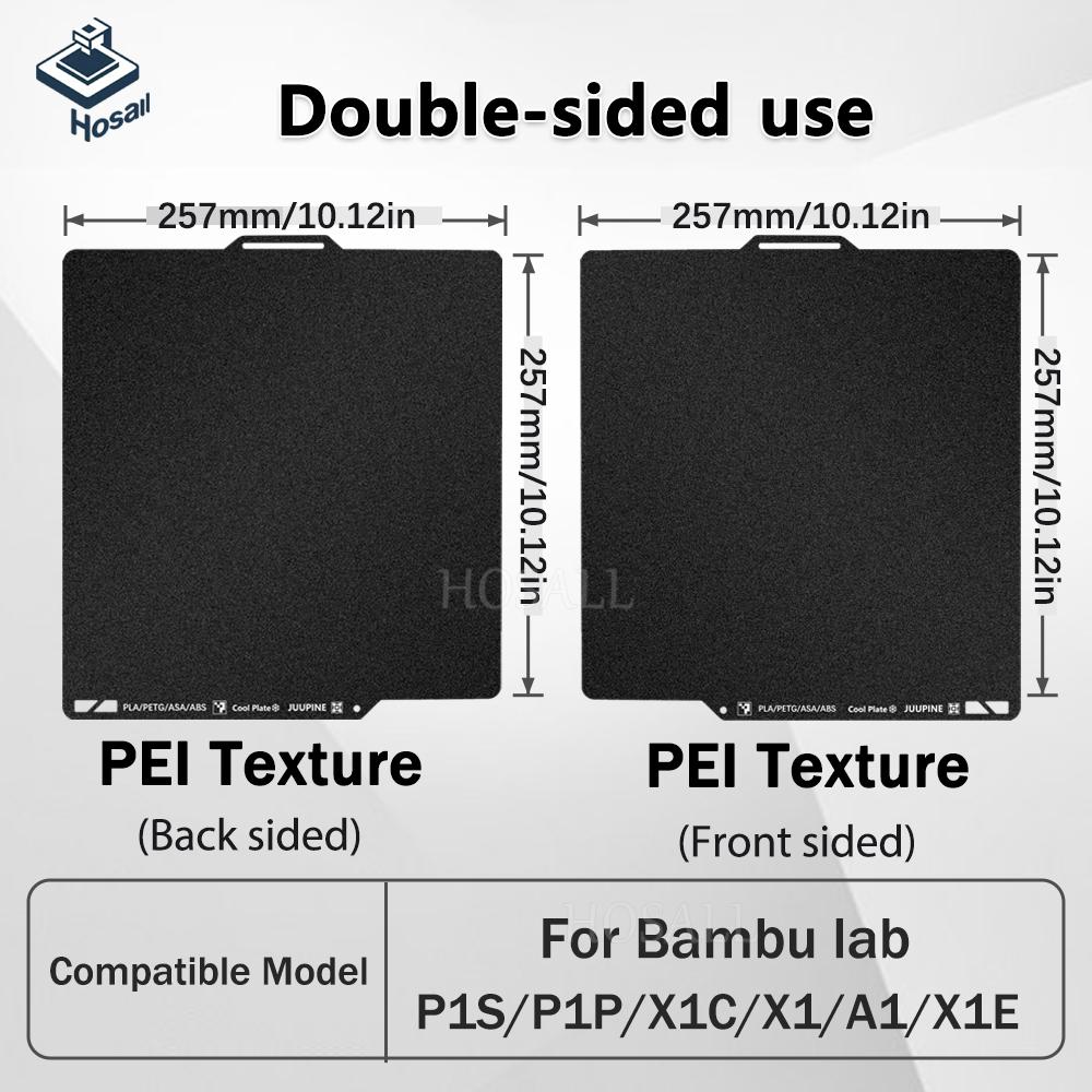 For Bambu Lab P1P P1S A1 X1 X1C P2S Build Plate Super Tack Cool Plate Double Sided Smooth Textured Heatbed 256X256 Build Plat