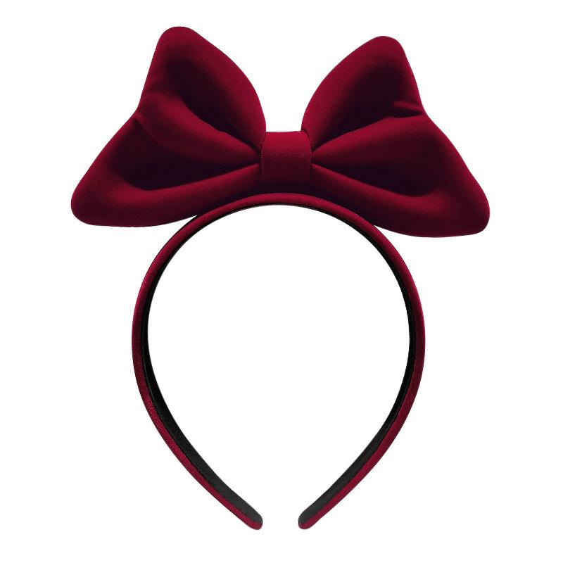 2024 Red Velvet Bow Headband - Women's New Year & Christmas Accessories for All Ages