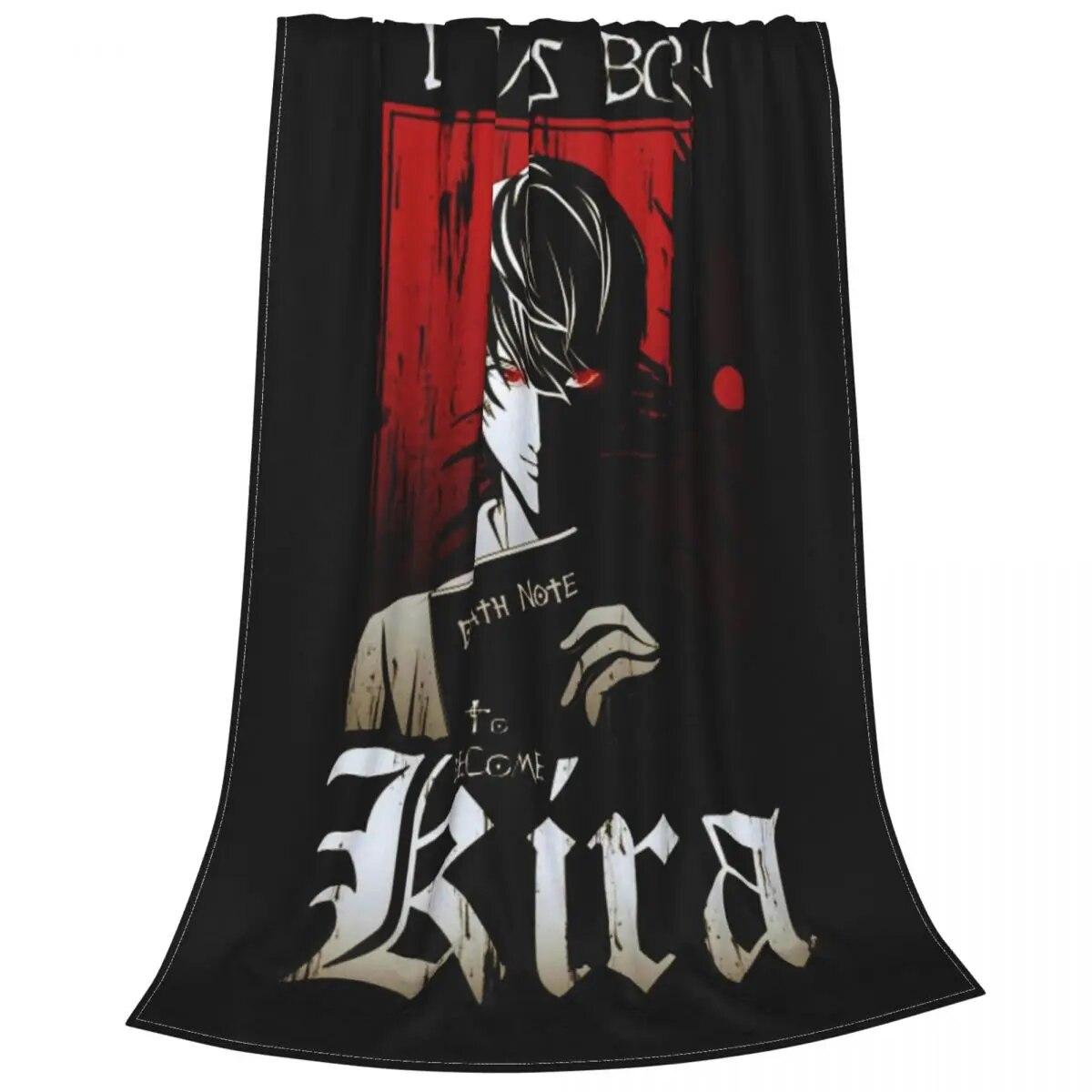

Тетрадь смерти Кира фланелевые одеяла аниме светлое одеяло Ягами для кровати, спальни, мягкое покрывало 150x125cm