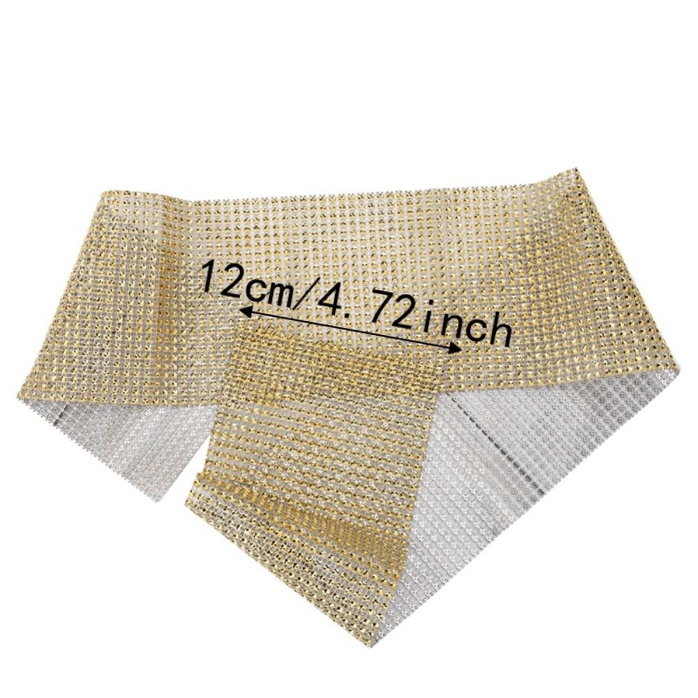 1pcs Acrylic Rhinestone Mesh Ribbon 24 Rows Diamond Ribbon Strip DIY Craft Supply