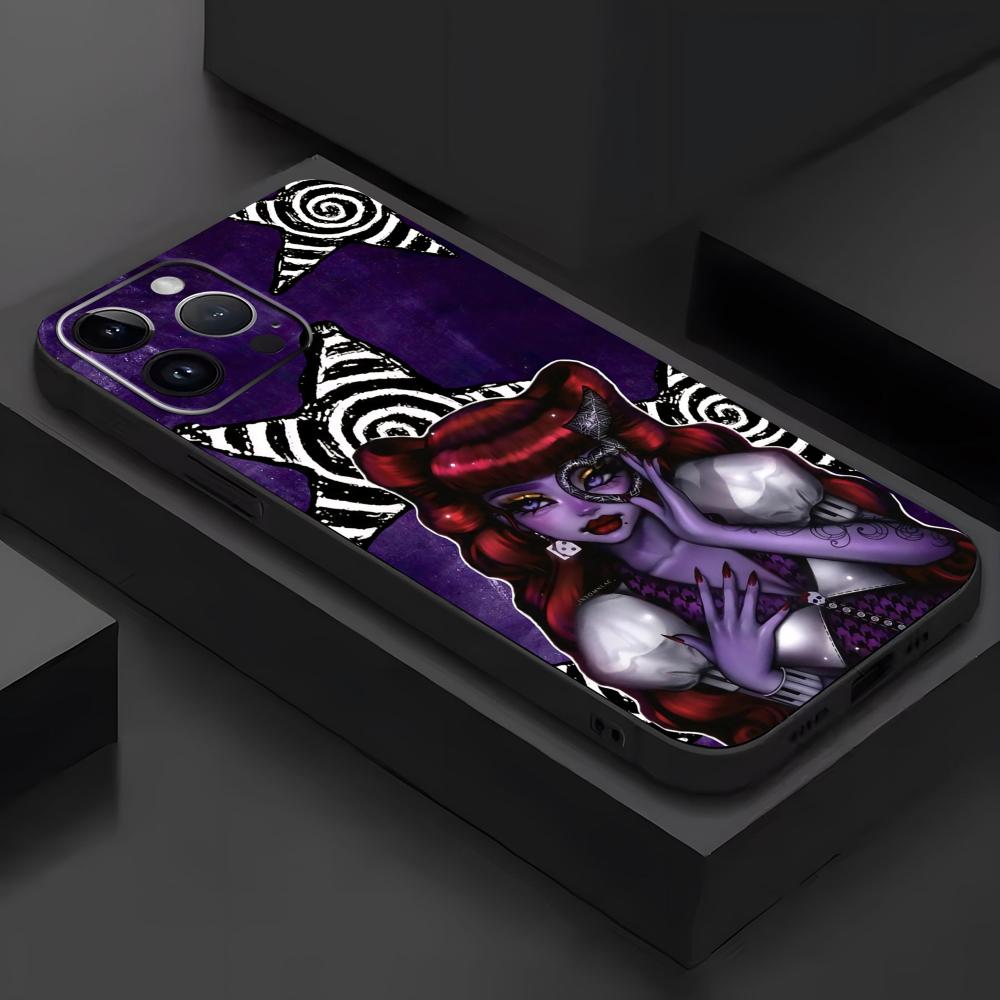 M-MonsterS Cartoon H-HighS  Phone Case For iPhone17 16 16e 15 14 13 12 11 Plus Mini Pro Max Soft Black Shockproof Cover
