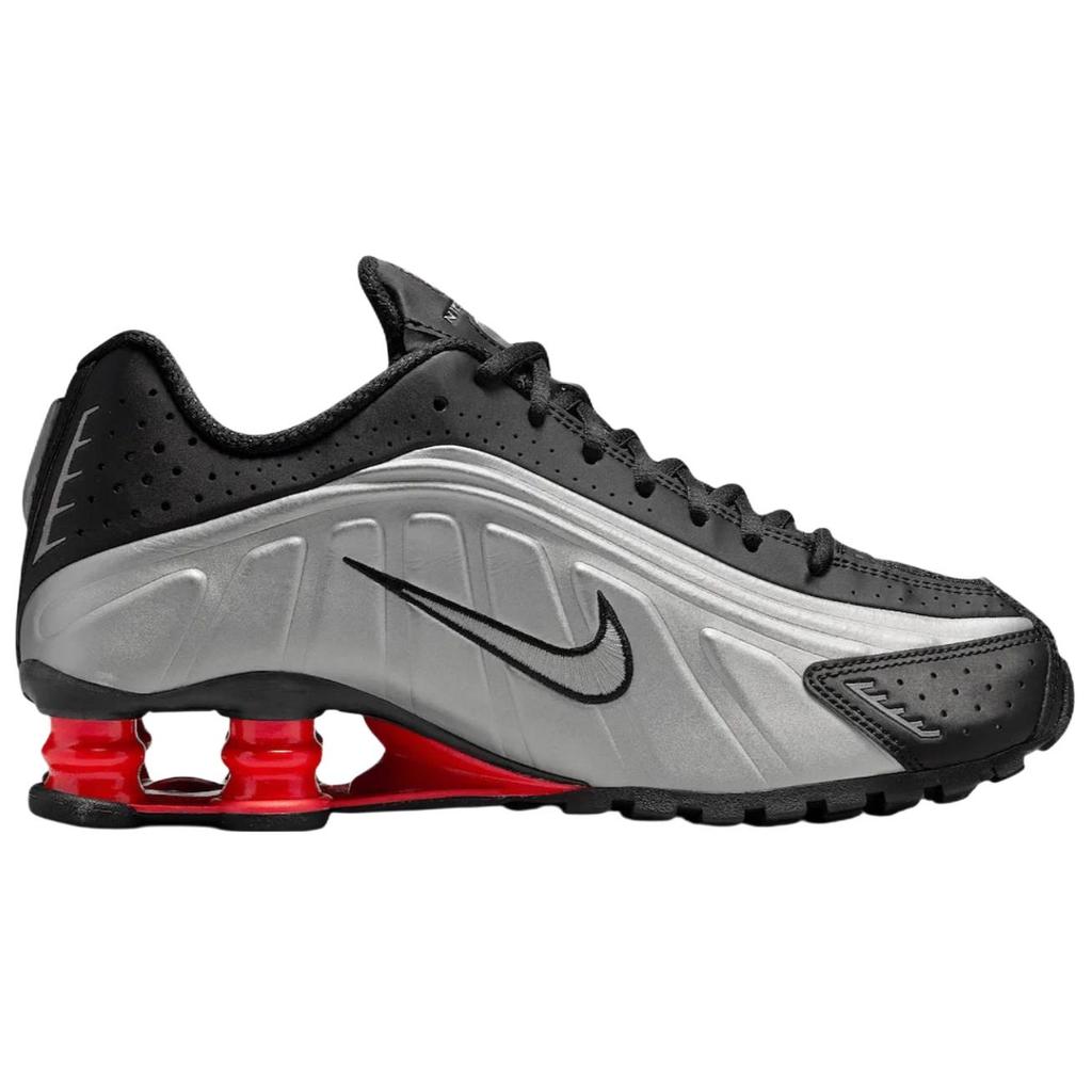 New Nike Shox R4 Anti Slip Wear Resistant Low Top Casual Running Shoes Unisex Silver Black AR3565-011