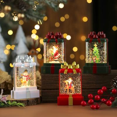 Fiocchi di Neve Riempiti d'Acqua, Confezione Regalo Luminosa, Luce Notturna, Luce di Candela, Oggetti Decorativi, Piccoli Regali, Decorazioni Natalizie