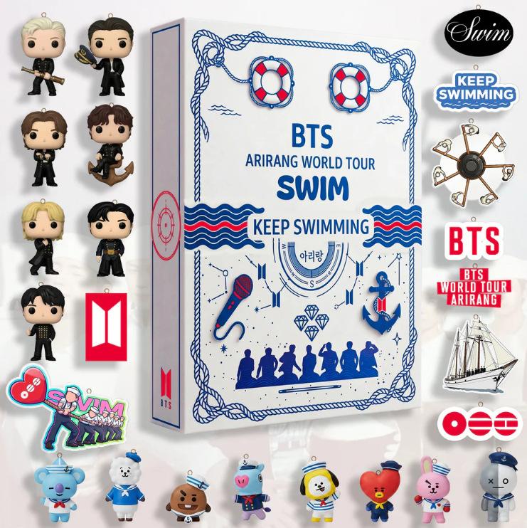 Calendario dell'Avvento KPOP, Scatola Cieca di Natale da 24 Giorni con Mini Figure di Idol, Ornamenti Artigianali da Collezione per Fan K-Pop