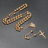 6mm Rosary Bead Necklace Catholic Necklace with Jesus Christ for Cross Pendant