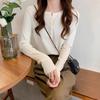 Slim Fit Base Layer Top for Women Spring White Sweater Inner Wear Niche Design Knit T-shirt Top