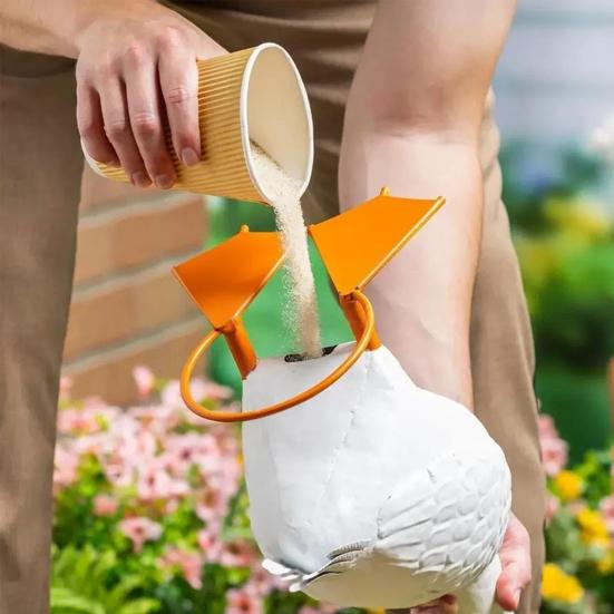 Large White Porch Goose Statue Ceramic Goose Figurine 17" Tall Animal Sculpture