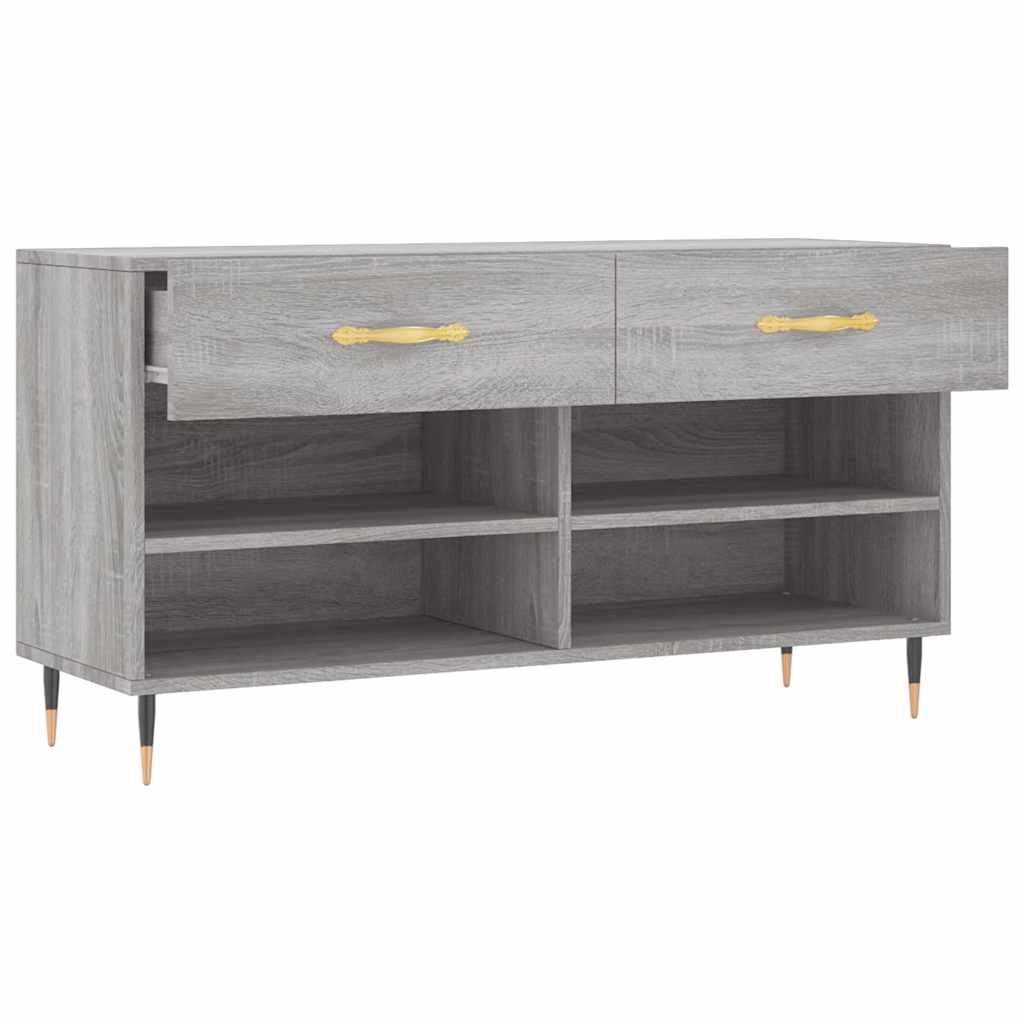 Shoe Bench Gray Sonoma 102x35x55 cm Particleboard