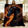 1pc Firehorse Flamepony Flannel Blanket, Comfortable and Warm Blanket, for Camping Sofa Bed and Couch Office020