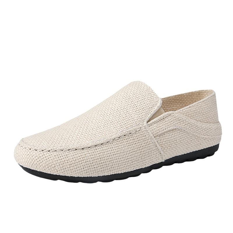 22 Four Seasons New Light Linen Solid Color Casual Doudou Shoes Lazy Breathable Flat Bottom Tide Love