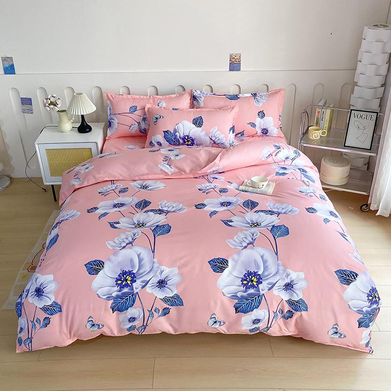 Solstice Home Textile Cyan Cute Cat Kitty Duvet Cover Pillow Case Bed Sheet Boy Kid Teen Girl Bedding Covers Set King Queen Twin