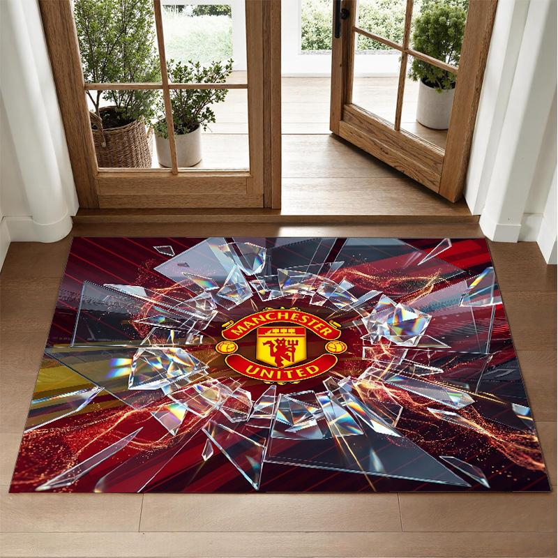 Tappeto in Velluto Cristallo Design Manchester United Tappetino Decorativo Morbido per Ingresso Camera da Letto