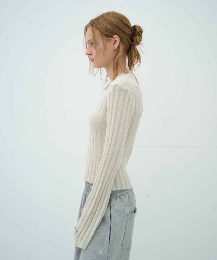 Obeodyupeulleeo Kid Mohair Flared Sleeve Knit_Cream