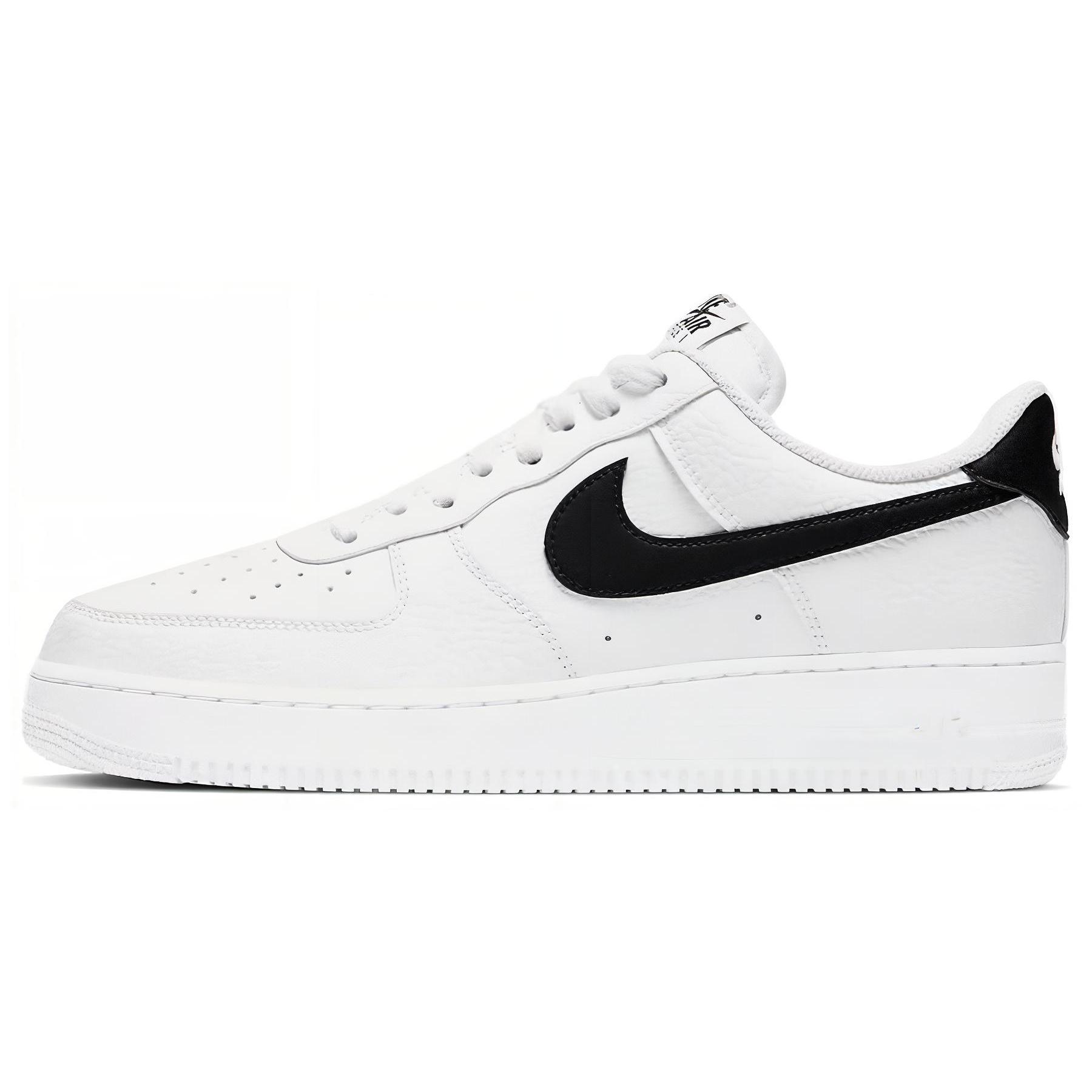 

new Nike Air Force 1 Low 07 White Black Pebbled Leather 42.5