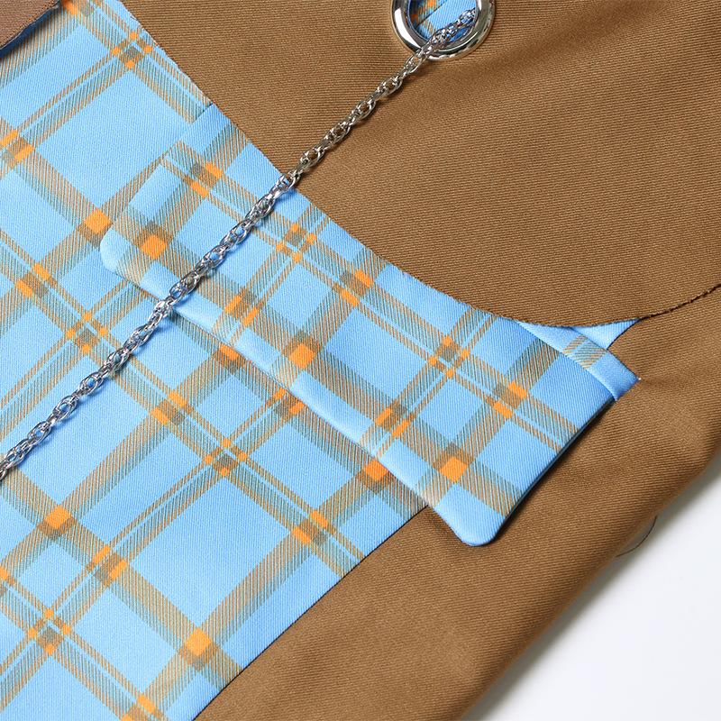 Australian Trendy Lapel Jacket 2025: Fashionable Chain Accent, Contrast Stitching, Long Sleeve All-Match Suit