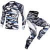 Mens Quick-Dry Athletic Set: Compression Running Pants Long-Sleeve Tee Gym Basketball Outdoor Fitness