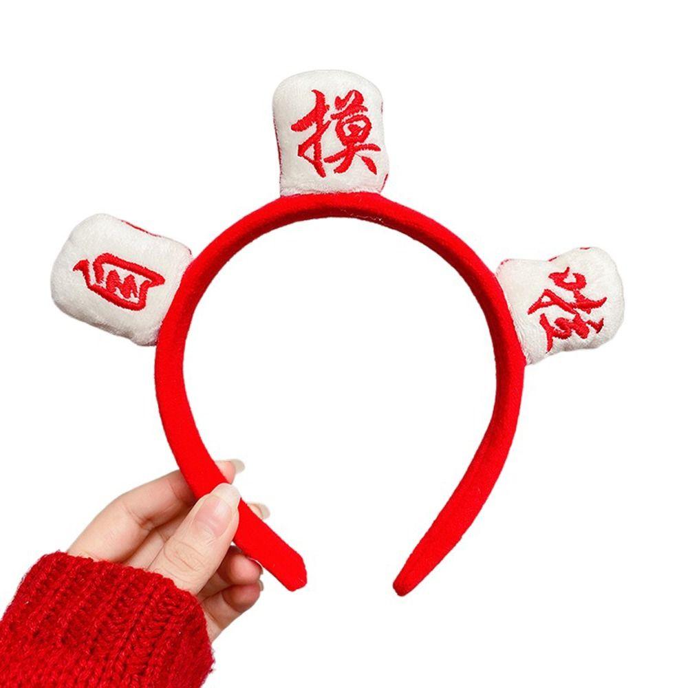 Winter For Girls Chinese Characters Korean Head Wrap Hair Hoop Women Hairband Mahjong Headband