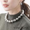 [VINGTAINE] VINGTAINE Necklace, Metal Ball, Large, Lightweight, Simple, Casual, Adult, Daily Accessory, Gift, Women's C3349-