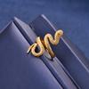 Gold Stainless Steel Resizable Opening Ring for Women Men Snake Circlet Engagement Wedding Band Metal Jewelry Couple Gift