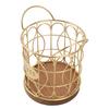 Coffee Pod Basket Decorative Round Wire Coffee Capsule Holder with Wooden Base for Cafe Kitchen Countertop